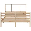 Lit bibliothèque sans matelas 140x200 cm bois massif de pin