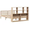 Lit bibliothèque sans matelas 140x200 cm bois massif de pin