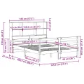 Lit bibliothèque sans matelas 140x200 cm bois massif de pin