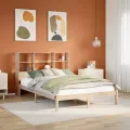 Lit bibliothèque sans matelas 140x200 cm bois massif de pin