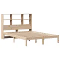 Lit bibliothèque sans matelas 140x200 cm bois massif de pin