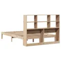 Lit bibliothèque sans matelas 140x200 cm bois massif de pin