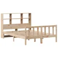 Lit bibliothèque sans matelas 140x200 cm bois massif de pin