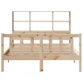 Lit bibliothèque sans matelas 140x200 cm bois massif de pin
