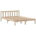 Lit bibliothèque sans matelas 140x200 cm bois massif de pin