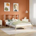 Lit bibliothèque sans matelas 140x190 cm bois de pin massif