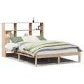 Lit bibliothèque sans matelas 140x190 cm bois de pin massif