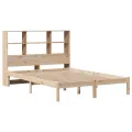 Lit bibliothèque sans matelas 140x190 cm bois de pin massif