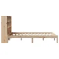 Lit bibliothèque sans matelas 140x190 cm bois de pin massif