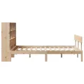 Lit bibliothèque sans matelas 140x190 cm bois de pin massif
