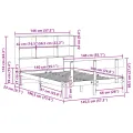 Lit bibliothèque sans matelas 140x190 cm bois de pin massif