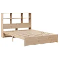 Lit bibliothèque sans matelas 140x200 cm bois massif de pin