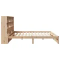 Lit bibliothèque sans matelas 140x200 cm bois massif de pin