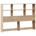 Lit bibliothèque sans matelas 140x200 cm bois massif de pin