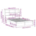 Lit bibliothèque sans matelas 140x200 cm bois massif de pin