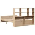 Lit bibliothèque sans matelas 120x200 cm bois de pin massif