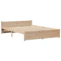 Lit bibliothèque sans matelas 120x200 cm bois de pin massif