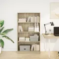 Bibliothèque chêne sonoma 80x24x143 cm bois d'ingénierie