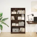 Bibliothèque chêne marron 80x24x143 cm bois d'ingénierie