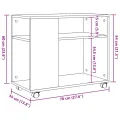 Table d'appoint avec roues blanc 70x35x60 cm bois d'ingénierie