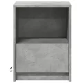 Armoires de chevet et lumières LED 2 pcs gris béton