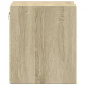 Tables de chevet murales avec lumières LED 2 pcs chêne sonoma