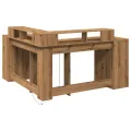 Bureau avec lumières LED chêne artisanal bois d'ingénierie