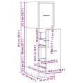 Armoire apothicaire sonoma gris 30x41x118 cm bois d'ingénierie