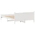 Cadre de lit sans matelas blanc 160x200 cm bois de pin massif