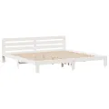 Cadre de lit sans matelas blanc 180x200 cm bois massif de pin