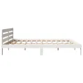 Cadre de lit sans matelas blanc 180x200 cm bois massif de pin