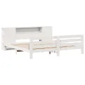 Cadre de lit sans matelas blanc 200x200 cm bois massif de pin