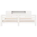 Cadre de lit sans matelas blanc 200x200 cm bois massif de pin