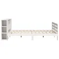 Cadre de lit sans matelas blanc 200x200 cm bois massif de pin