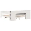 Cadre de lit sans matelas blanc 200x200 cm bois massif de pin