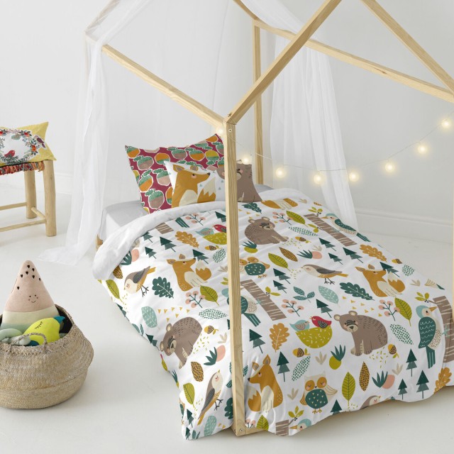 Dekbedovertrek set HappyFriday Moshi Moshi Harvestwood Multicolour Bed