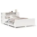 Cadre de lit sans matelas blanc 160x200 cm bois de pin massif