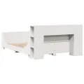 Cadre de lit sans matelas blanc 160x200 cm bois de pin massif