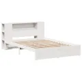 Lit bibliothèque sans matelas blanc 160x200 cm bois pin massif
