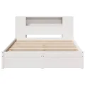 Lit bibliothèque sans matelas blanc 160x200 cm bois pin massif