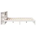 Lit bibliothèque sans matelas blanc 160x200 cm bois pin massif