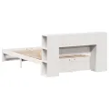 Lit bibliothèque sans matelas blanc 160x200 cm bois pin massif