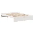 Lit bibliothèque sans matelas blanc 160x200 cm bois pin massif