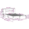 Lit bibliothèque sans matelas blanc 160x200 cm bois pin massif