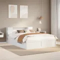 Cadre de lit sans matelas blanc 160x200 cm bois de pin massif