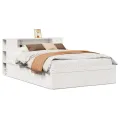 Cadre de lit sans matelas blanc 160x200 cm bois de pin massif