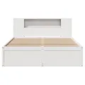Cadre de lit sans matelas blanc 160x200 cm bois de pin massif