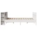 Lit bibliothèque sans matelas blanc 160x200 cm bois pin massif