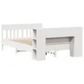Lit bibliothèque sans matelas blanc 160x200 cm bois pin massif