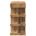 Table de bar avec étagère de rangement chêne artisanal